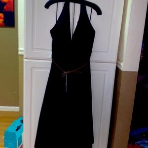 Black halter swing dress . Belt not included